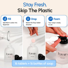Fomin recyclable packaging supports sustainable hand care with compostable options.