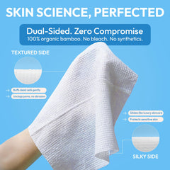 FOMIN single-use face towels hygienic usage demonstrates a clean routine with a fresh cloth each time.