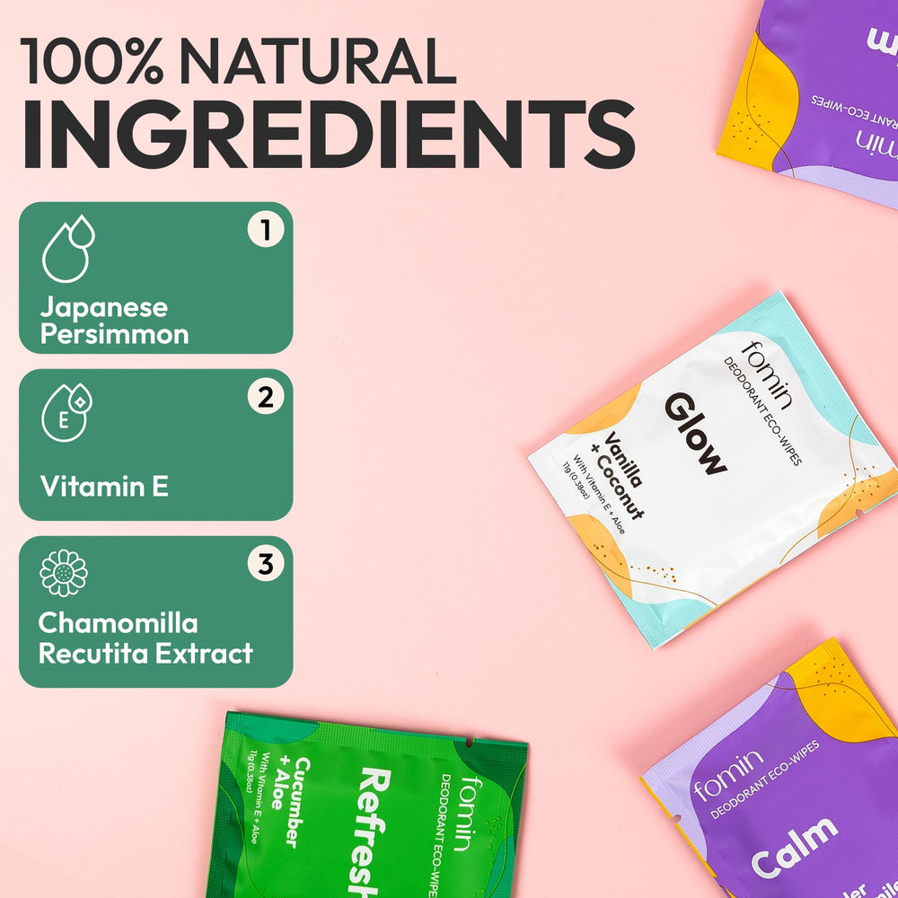 fomin travel deodorant wipes certifications including cruelty-free and safe use