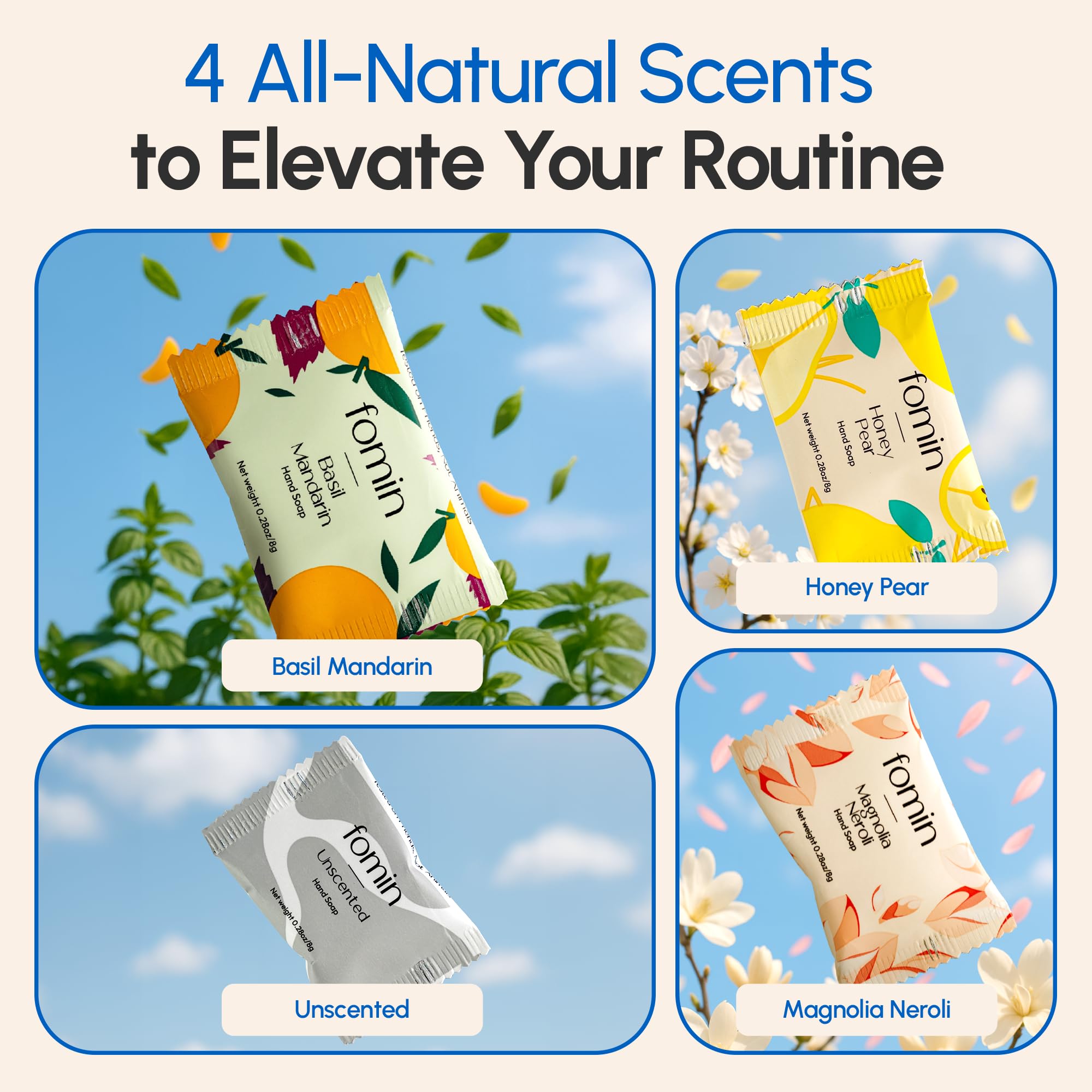 Fomin vegan skin-friendly ingredients help keep hands soft after washing.