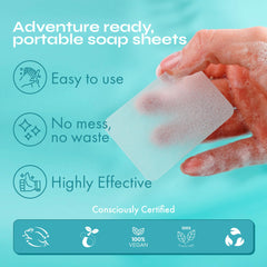 FOMIN water-activated lather shown for easy, rinse-clean hand washing.