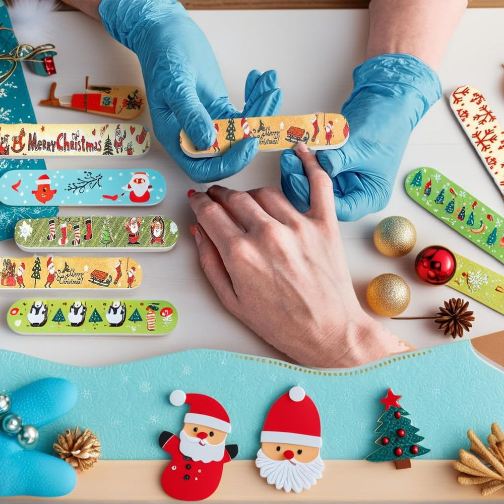 FOMIYES vibrant holiday designs nail file for festive manicures.