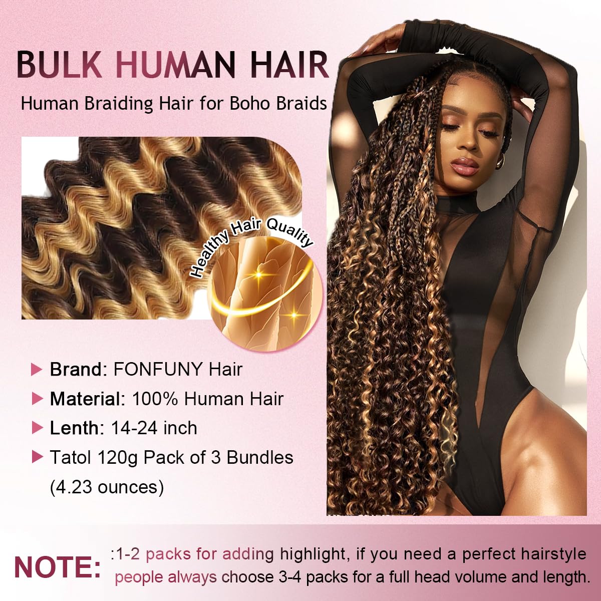 FONFUNY salon-raw-quality remy hair offers tangle-free smoothness and glossy finish.
