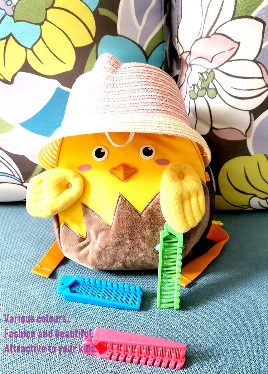FonteeUS folding travel brush pink - portable all-in-one solution for kids.