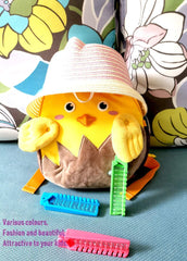 FonteeUS folding travel brush pink - portable all-in-one solution for kids.