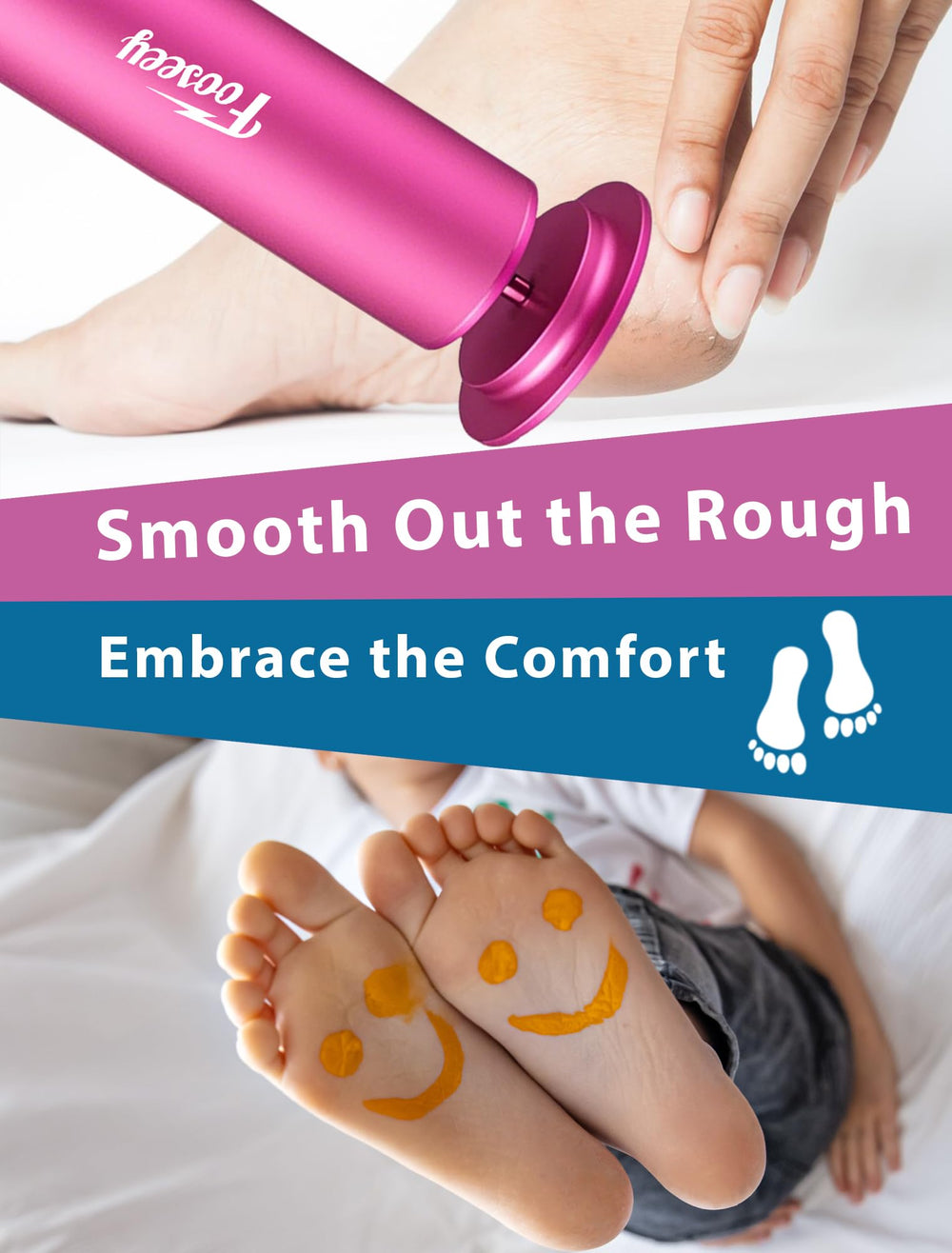 Fooseey Electric Foot File Tool adjustable speed demonstration for comfort