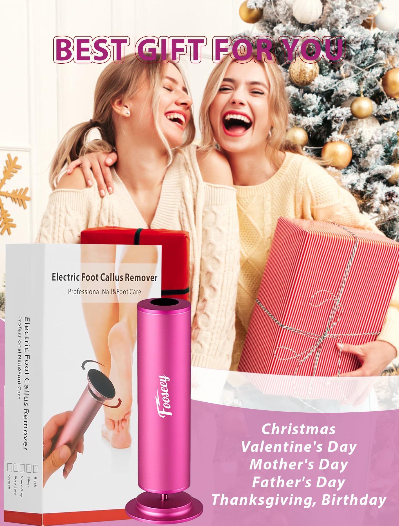 Fooseey Electric Foot File Kit contents displayed for easy gifting