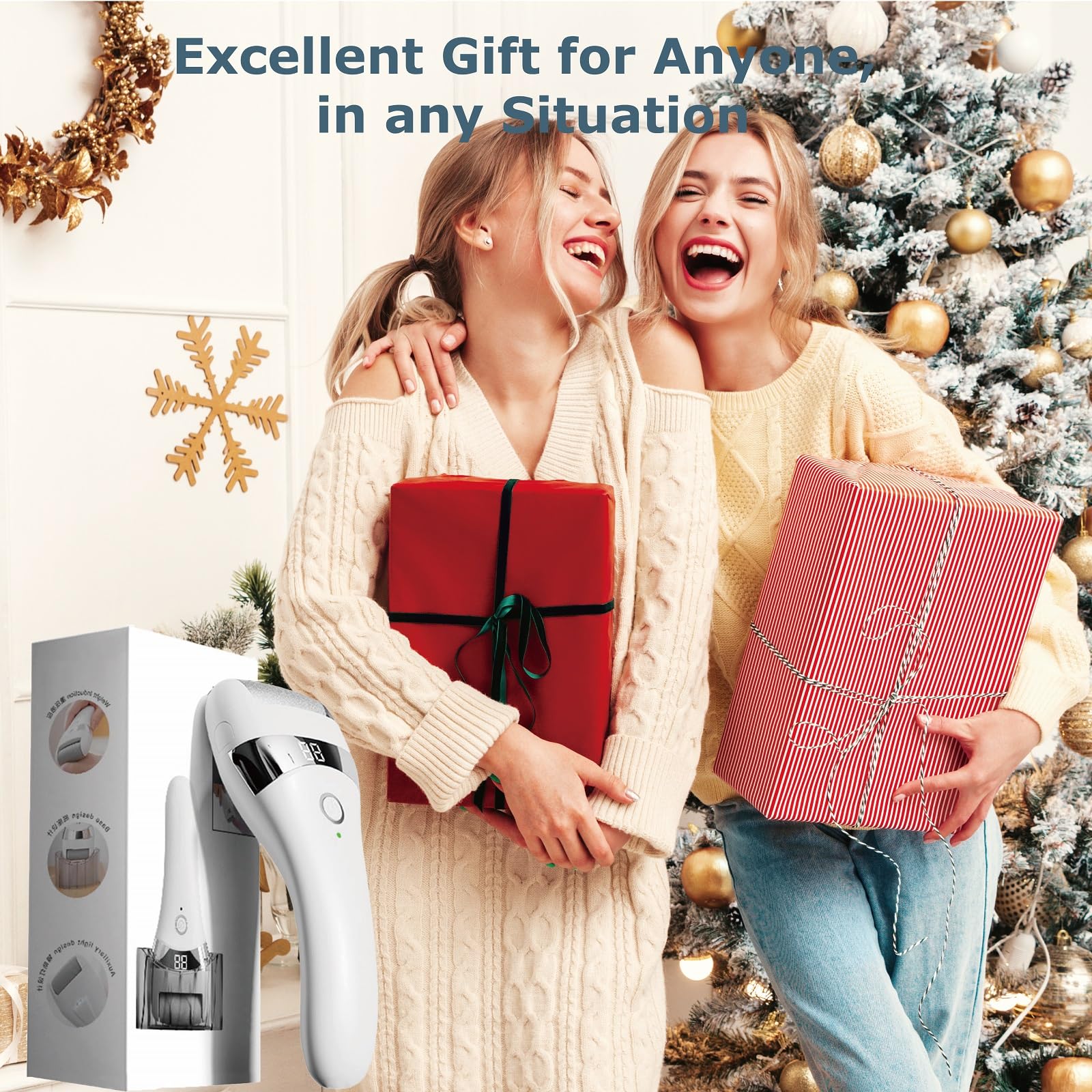 Fooseey packaging with 1 electric exfoliator and accessories