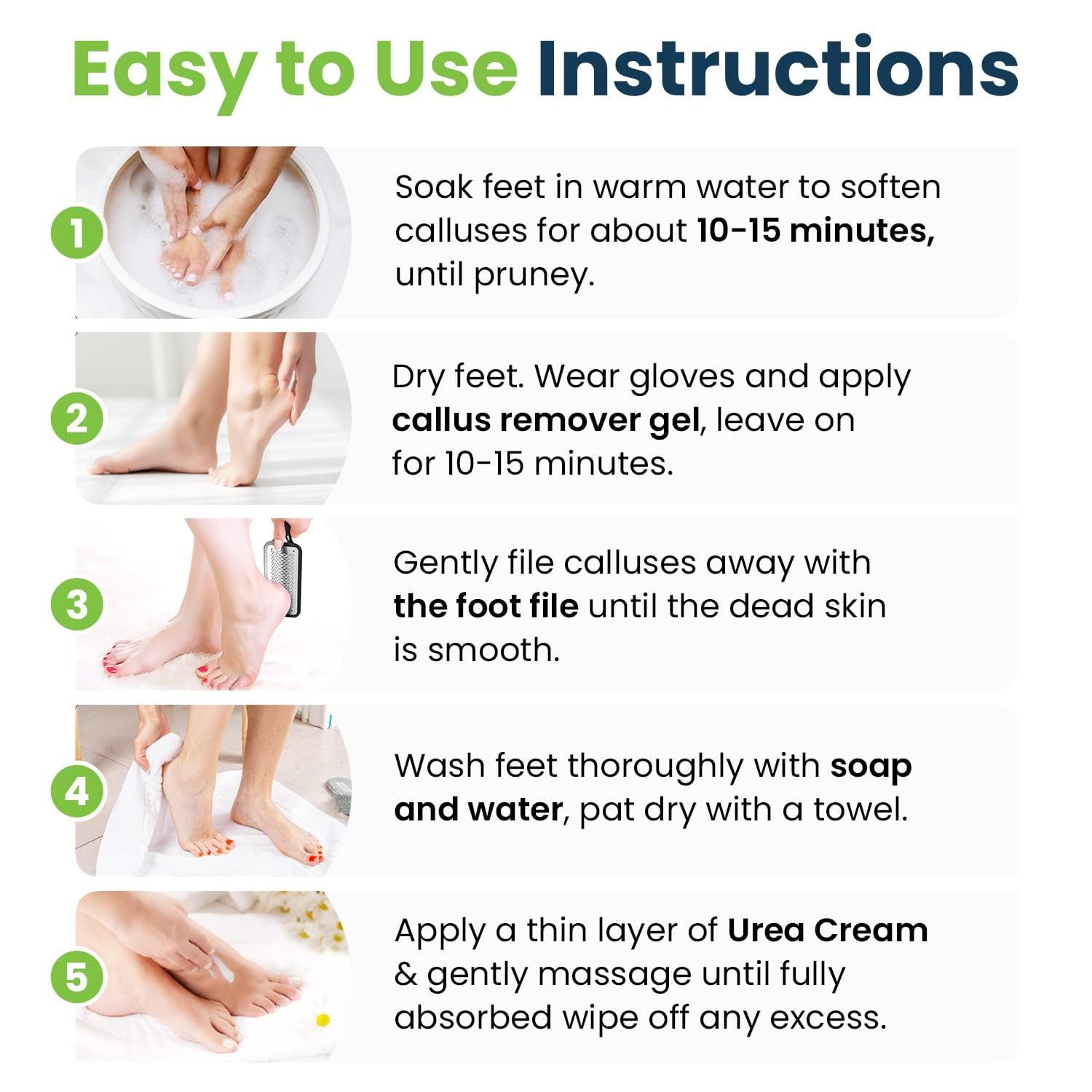 Foot Cure professional-grade callus remover gel on tough skin