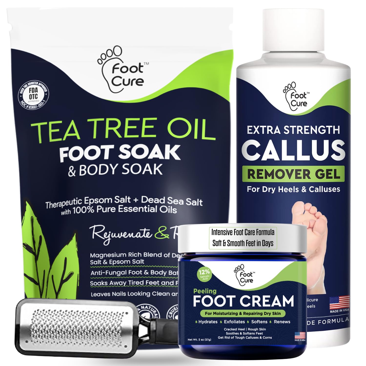 Foot Cure exfoliator file removes dead skin for smoother feet