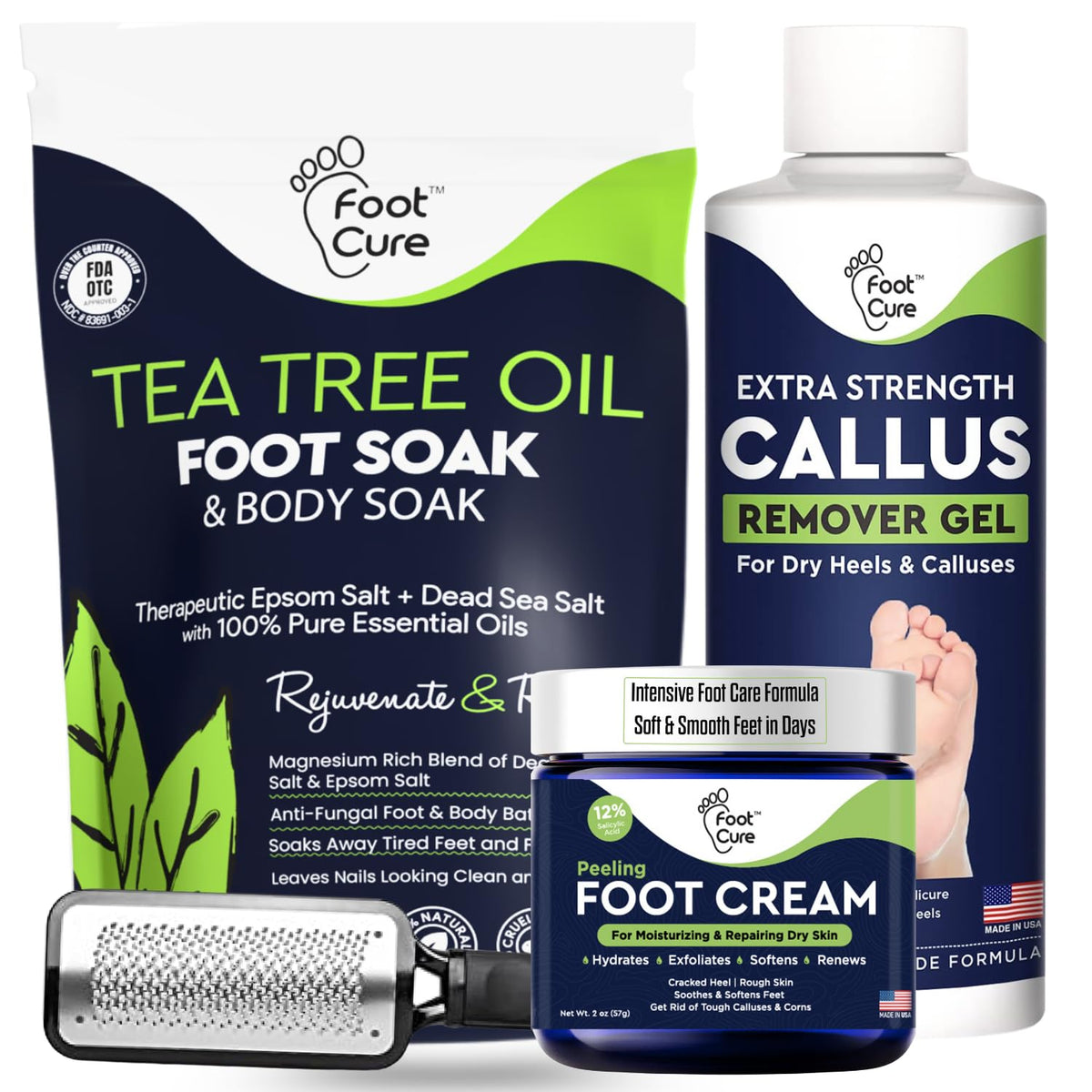 Foot Cure exfoliator file removes dead skin for smoother feet