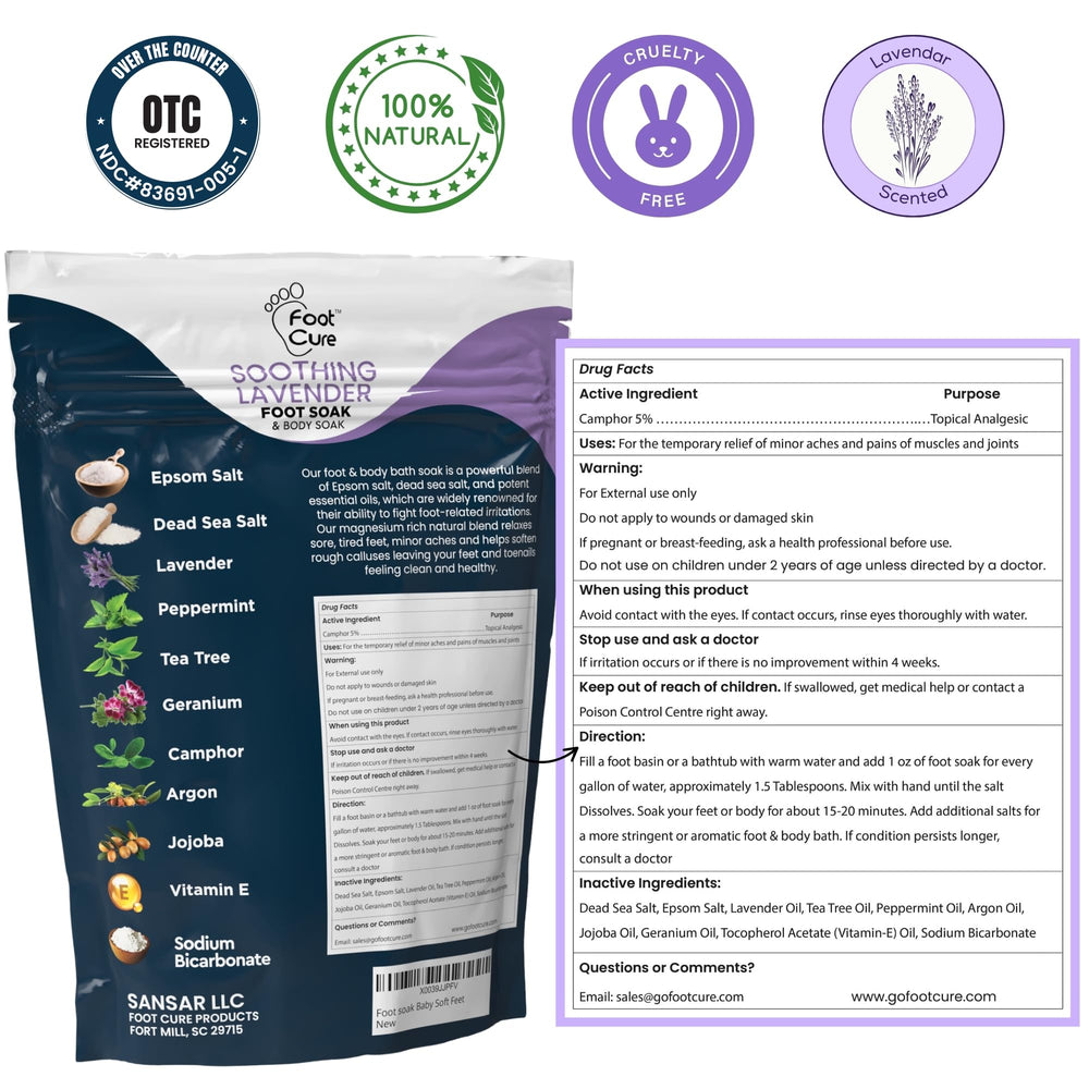 Foot Cure four-pack box shows value and convenience.