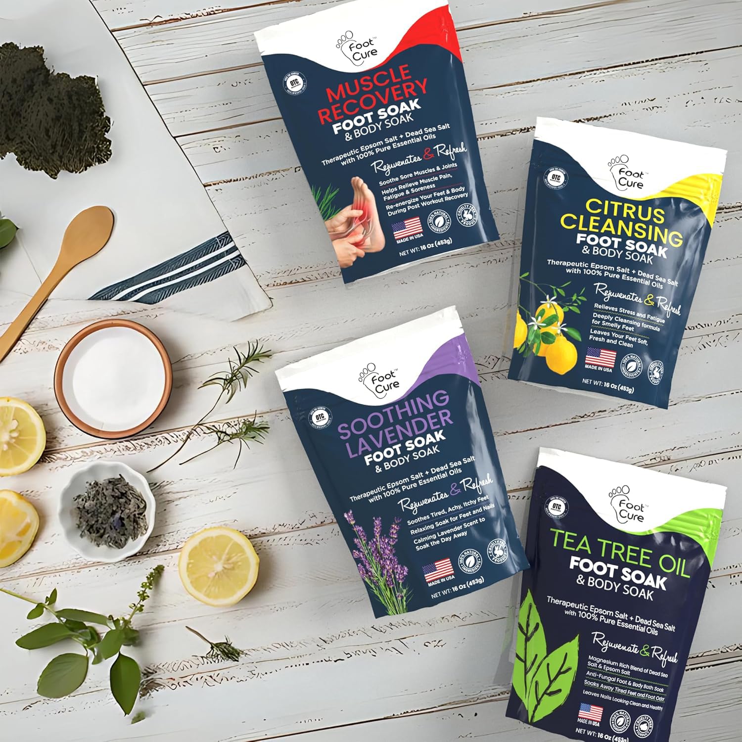 Foot Cure feet soaking to ease tired feet and refresh routine.