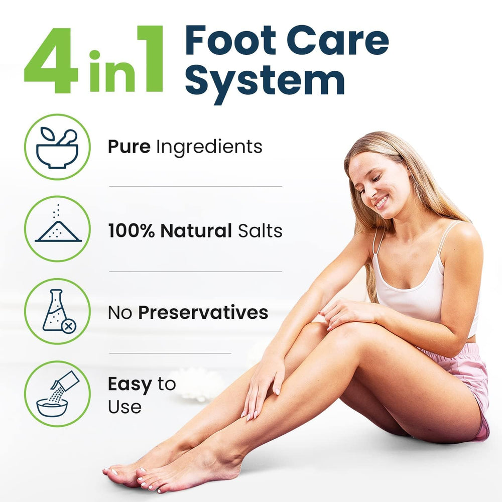 Foot Cure tea tree foot soak salts with essential oils for soothing bath