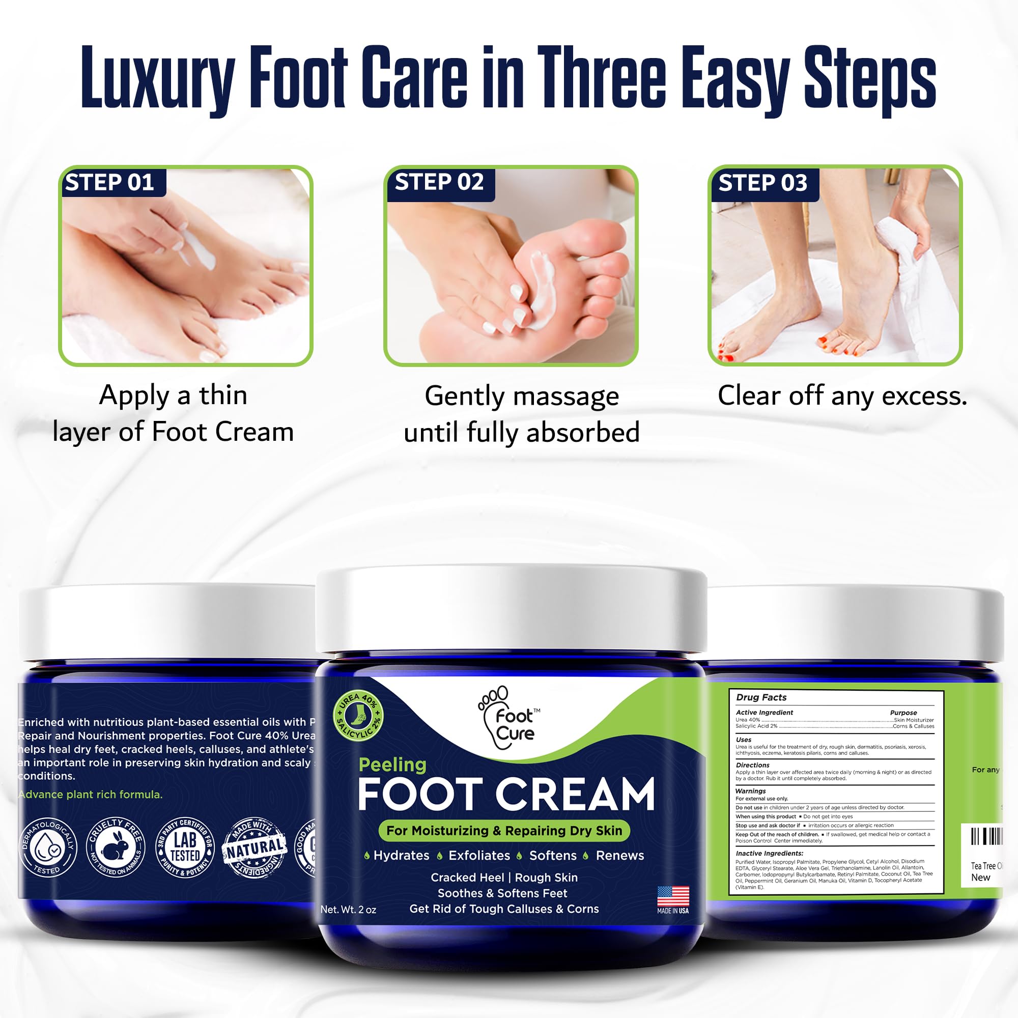Foot Cure Tea Tree Oil Foot Cream relaxed feet after a long day visual.