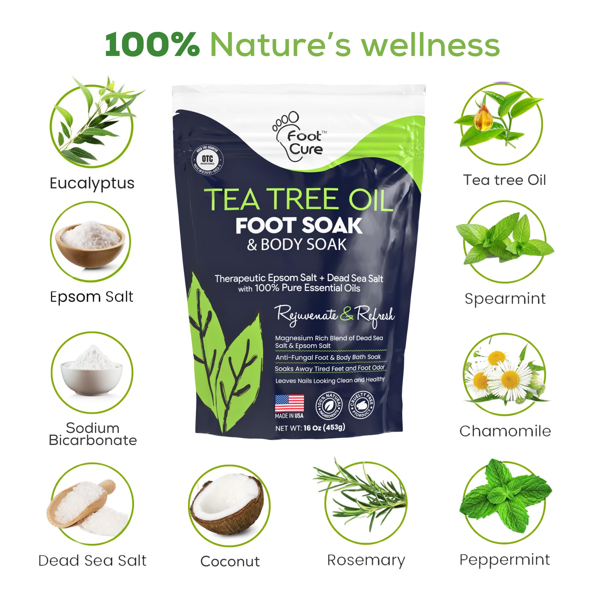Foot Cure Tea Tree Oil Foot Soak supports athlete's foot relief and comfort