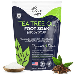 Foot Cure Tea Tree Oil Foot Soak bottle—spa-ready soak for tired feet