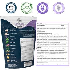 FOOT CURE tea tree oil lavender soak tub closeup for soothing, refreshing feet after long day