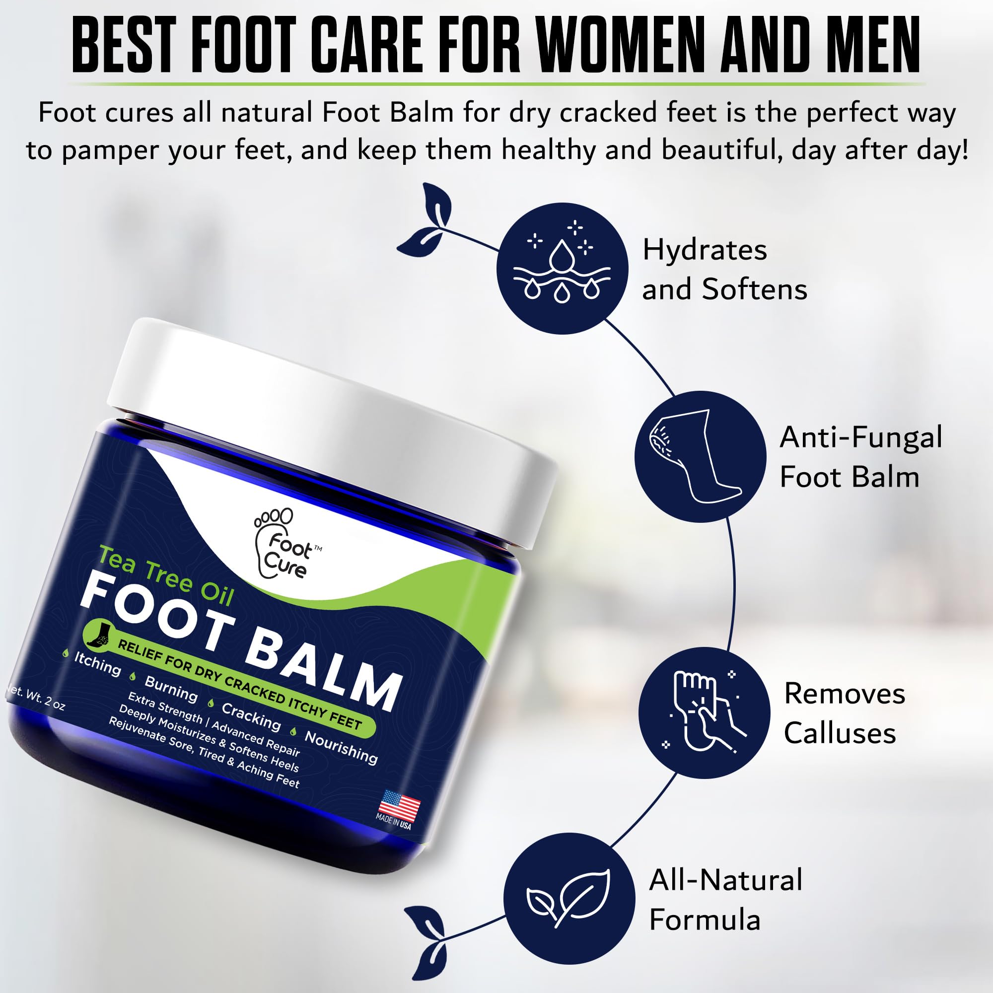 FOOT CURE Tea Tree Oil Balm works as an effective callus softener.