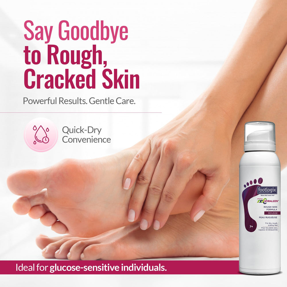 Spiraleen pattern highlight in Footlogix formula for skin support