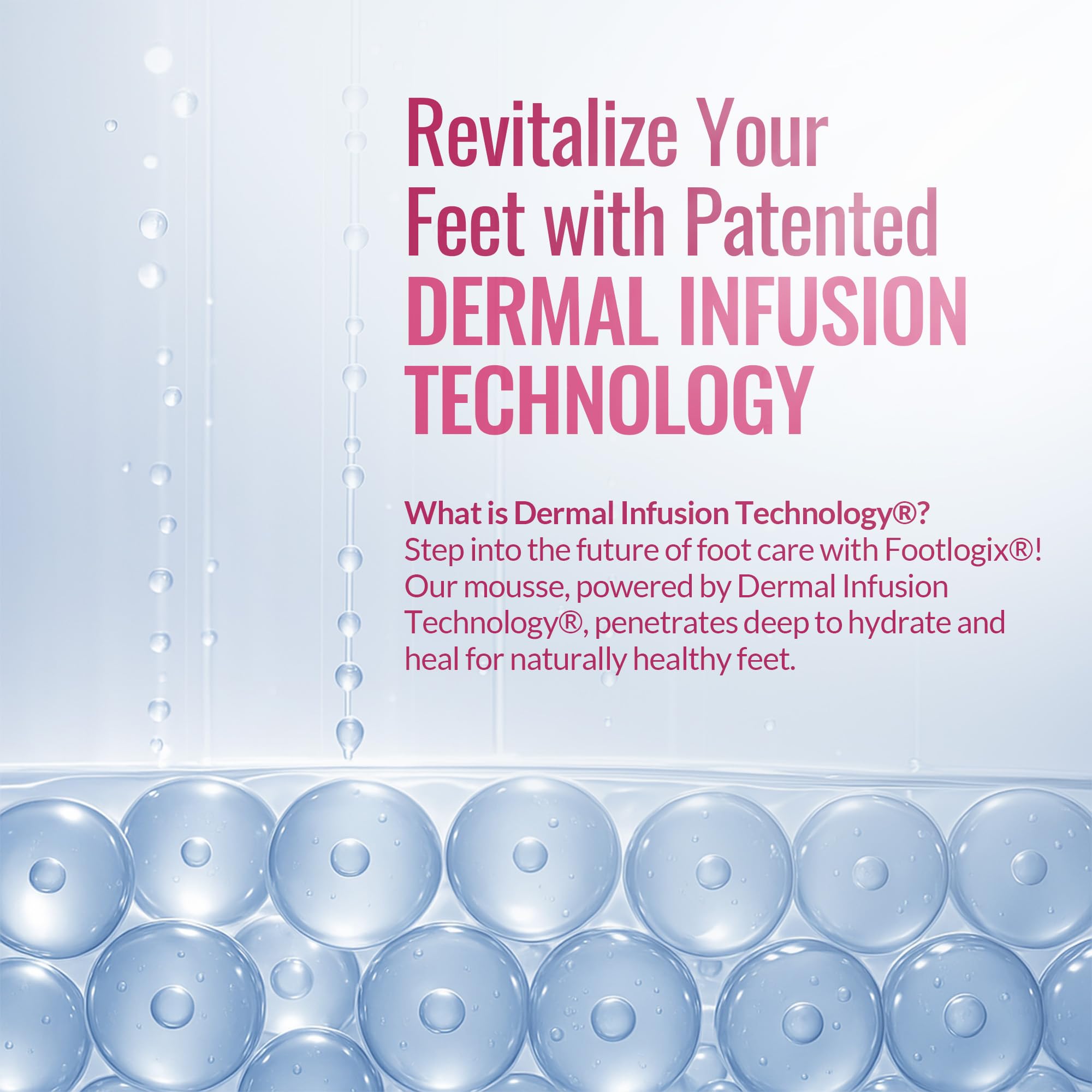 Urea droplets in Footlogix formula illustrating moisture-locking action