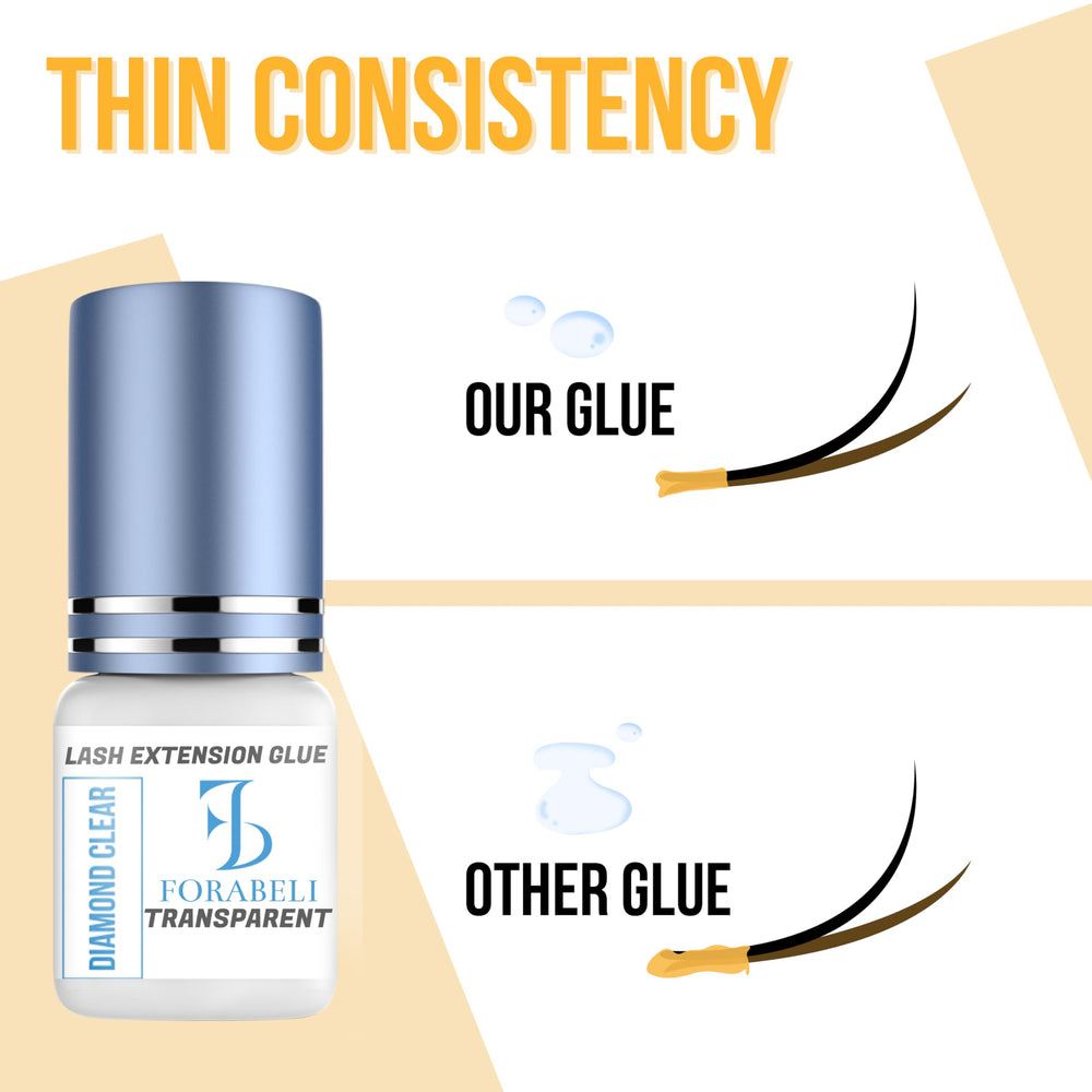 Forabeli Diamond Clear glue used by professionals in clean studios for confident results