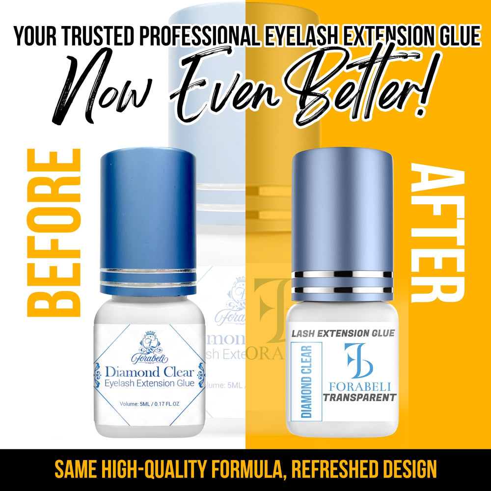Forabeli Diamond Clear lash glue drying time 2–3 seconds enables quick, controlled lash placement