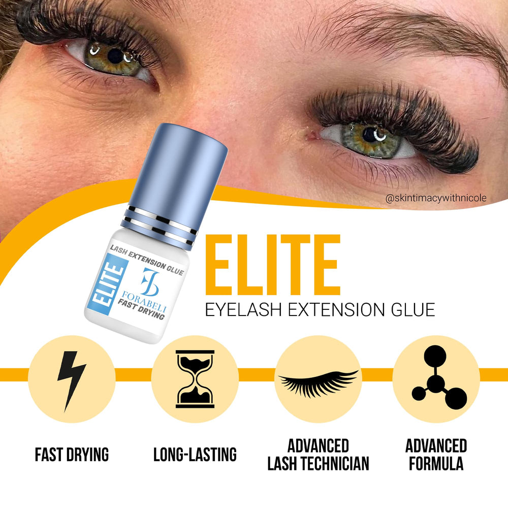 Forabeli Elite glue is suitable for classic, hybrid, and volume lash techniques.