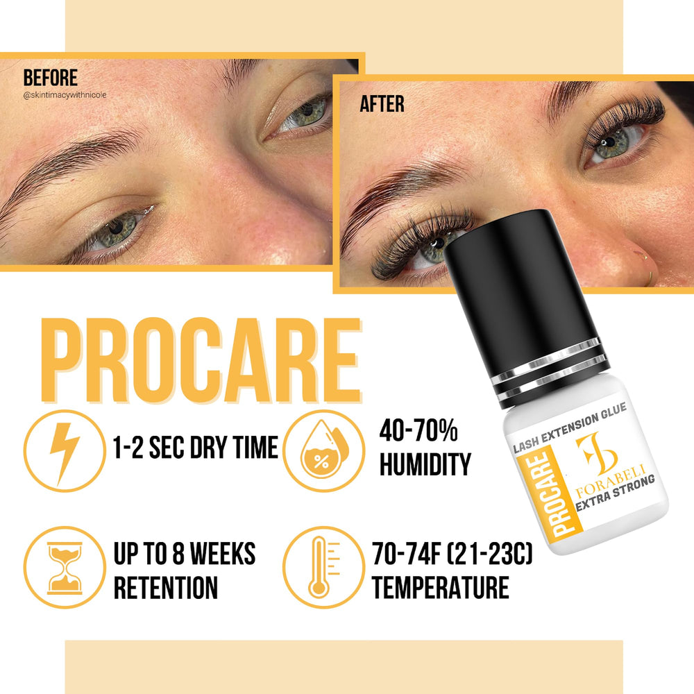 Forabeli Pro Care strong bonding system for secure eyelash extensions