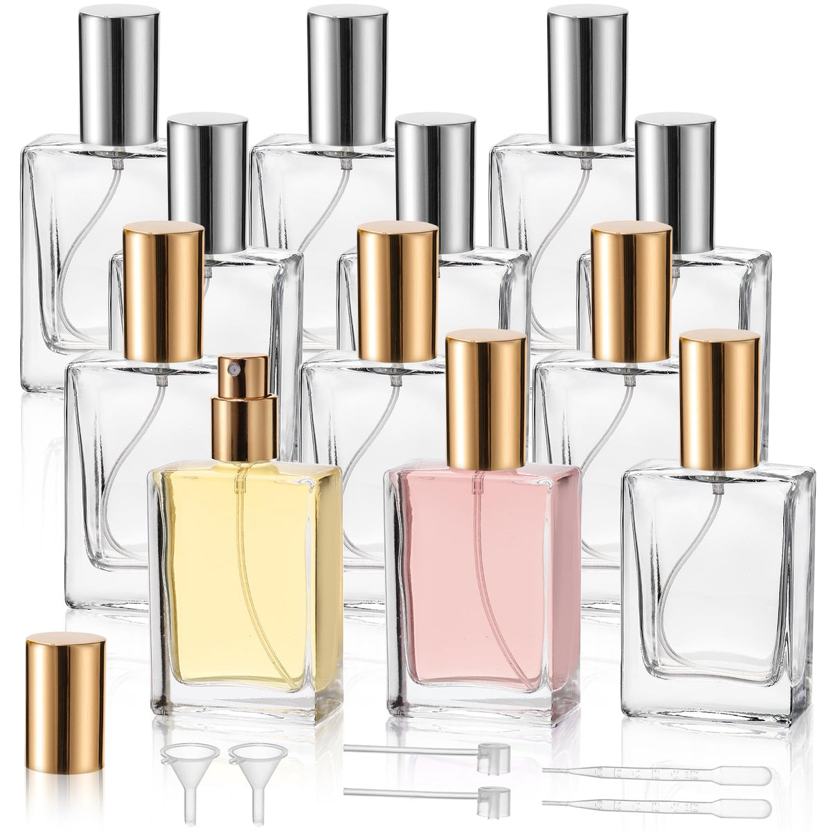 Foraineam 12-pack clear glass bottle front view for portable fragrance on the go