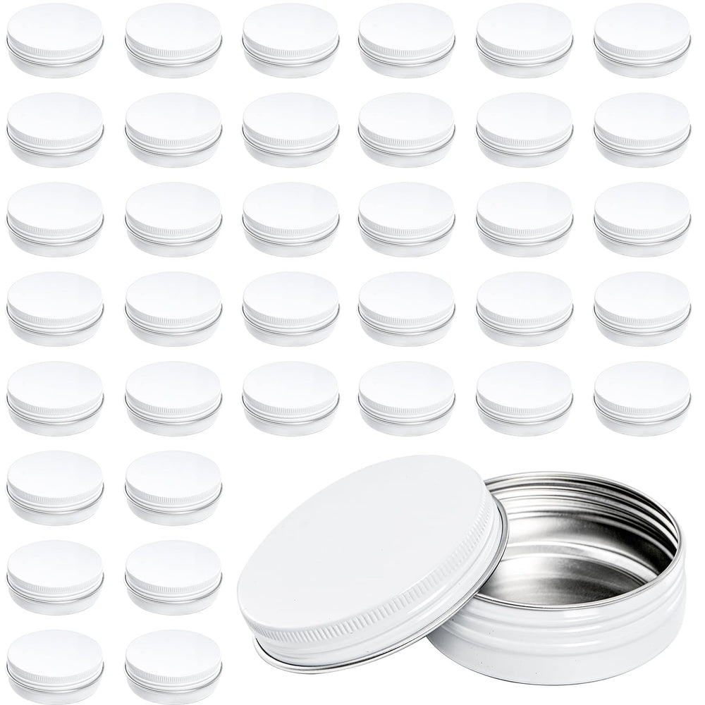 Foraineam white aluminum tins keep spices, herbs, or pills neatly organized.