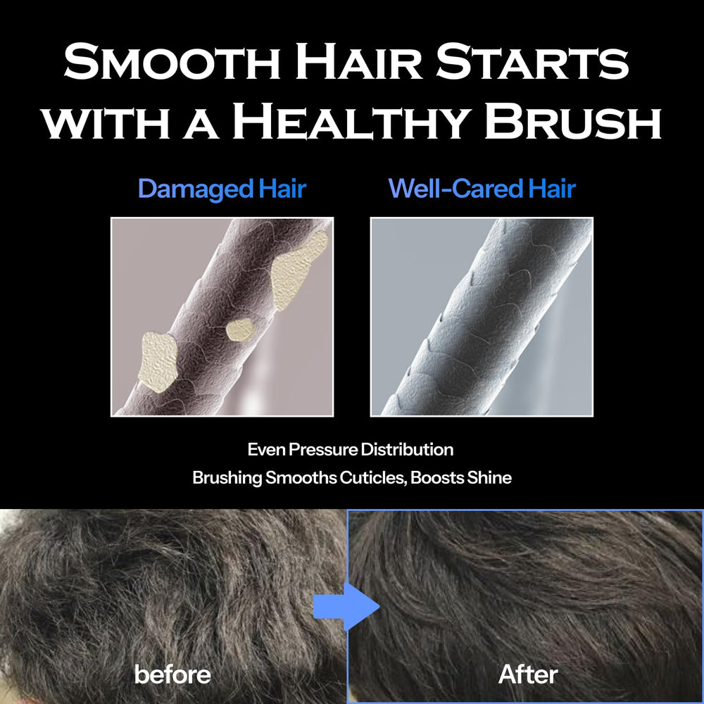 FORBEAUT Shadow Men's Styling Hair Brush lightweight design is comfortable for extended use