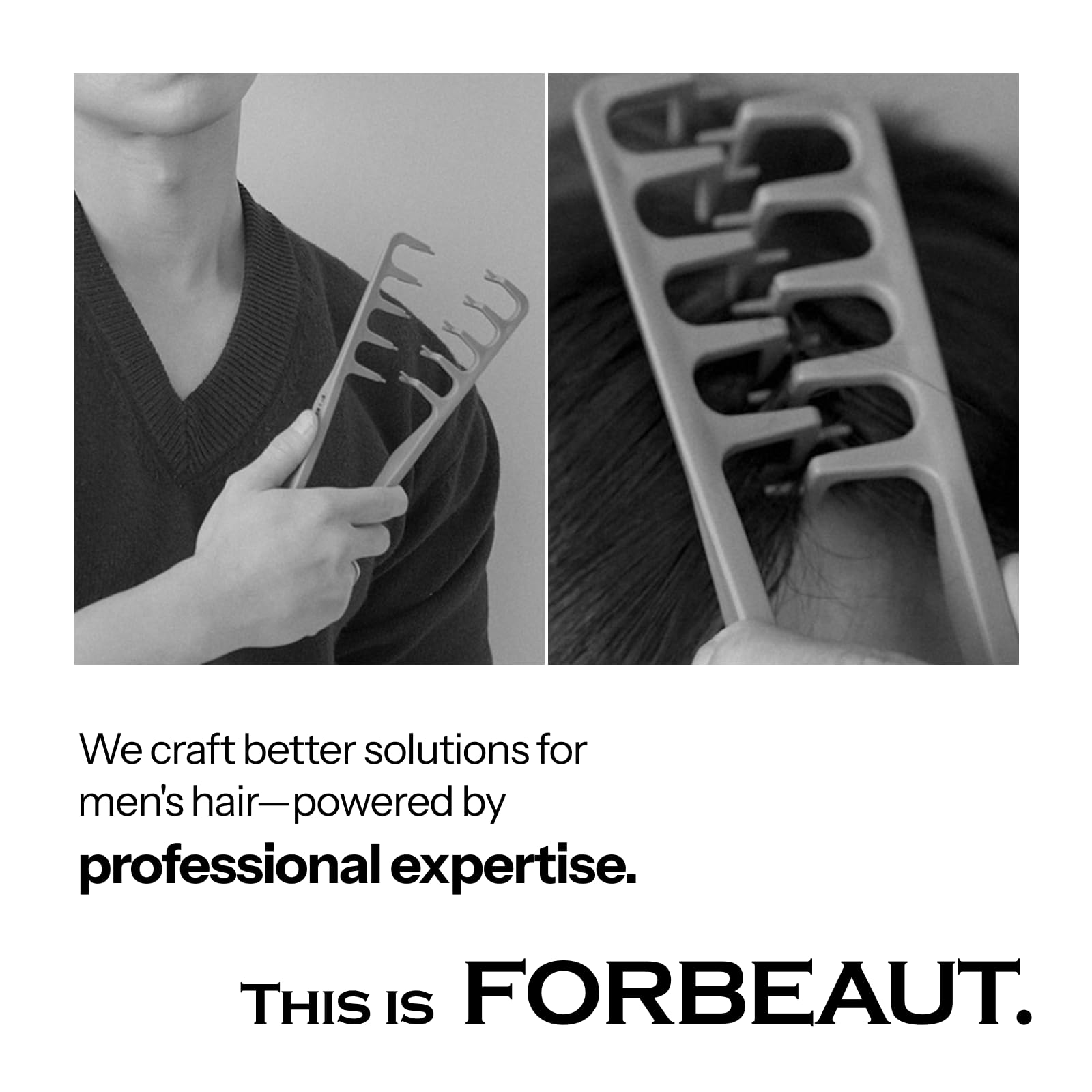 FORBEAUT Shadow Men's Styling Hair Brush wave effect for effortless daily styling