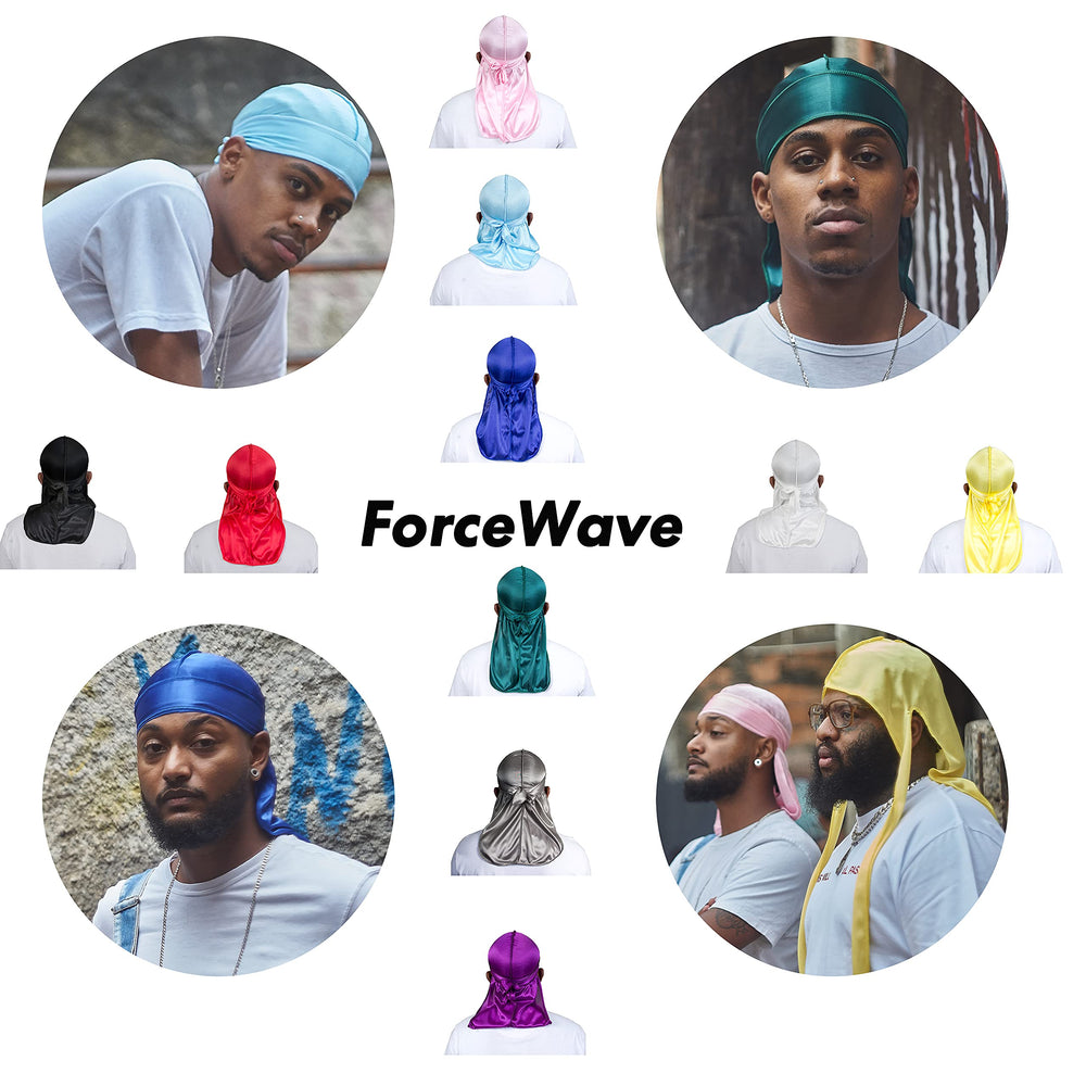 ForceWave long-tail durag 43-inch wrap demonstrates extended coverage