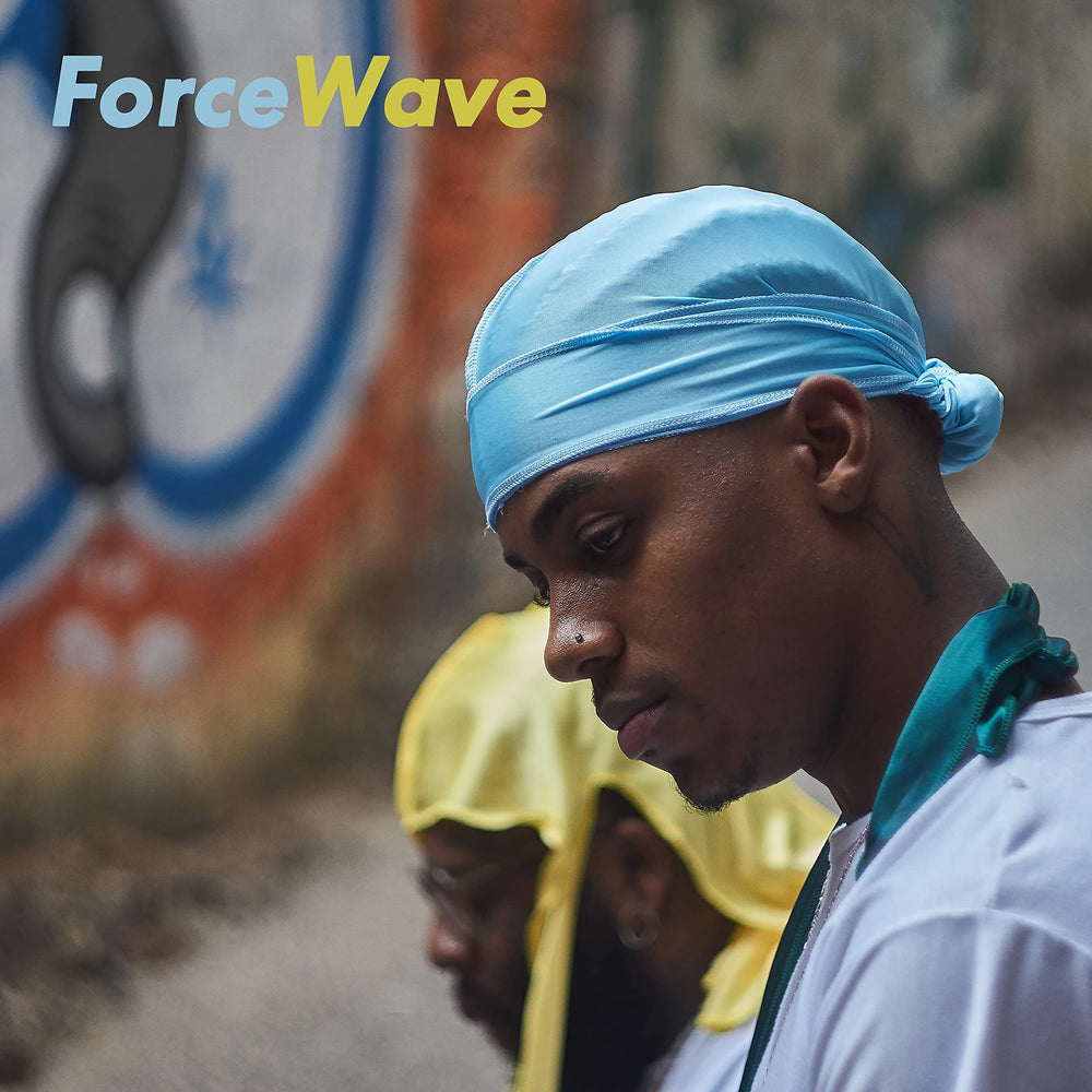 ForceWave model wearing durag for comfortable all-day wear