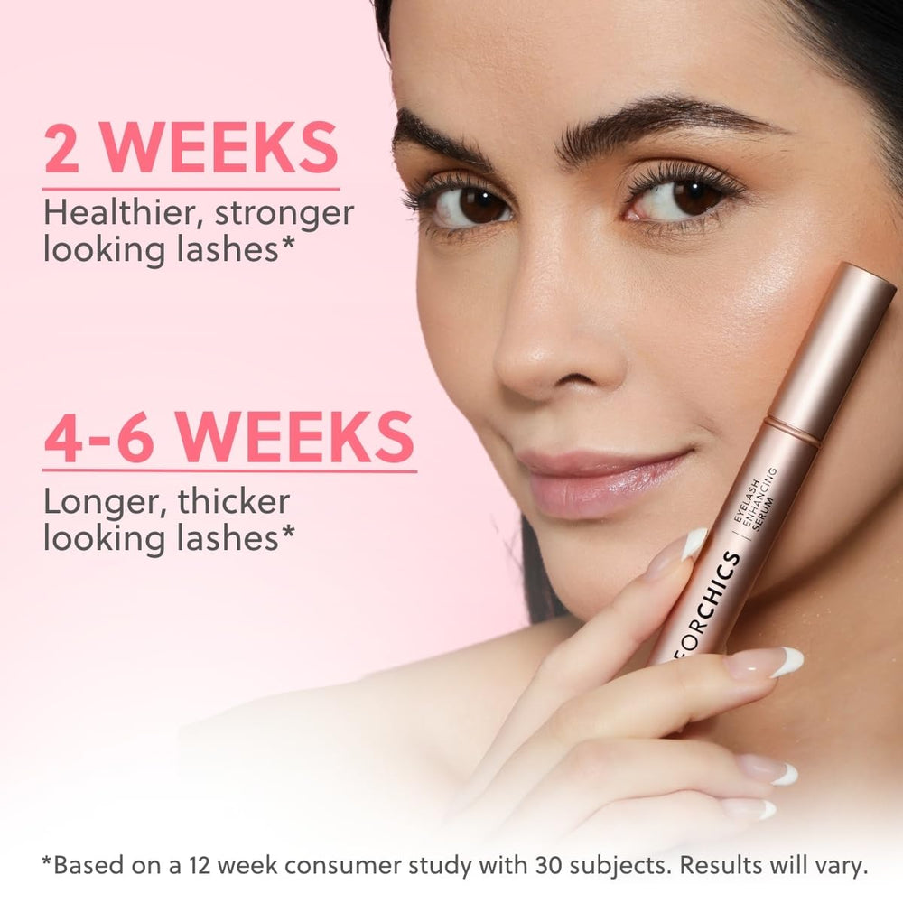 ForLash vial side view emphasizes organic, hormone-free formula.