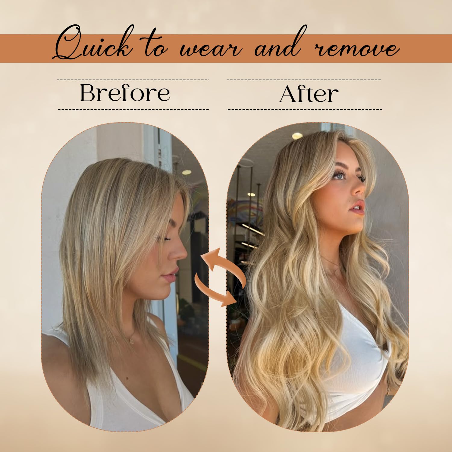 Forede 8-piece clip-ins totaling 90g for fuller, natural-looking volume