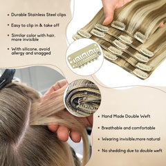 Forede balayage blonde clip-ins color-matched for natural look