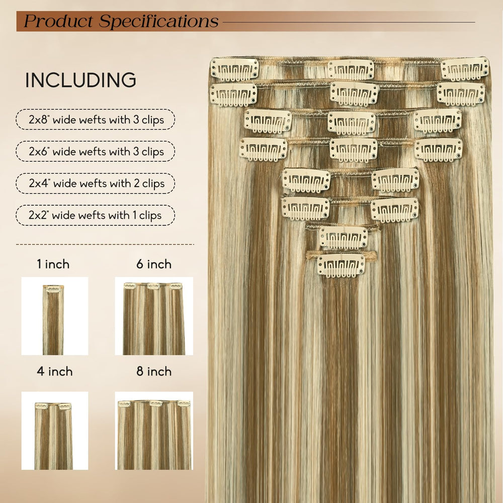 Forede balayage blonde extensions showing long color at a glance