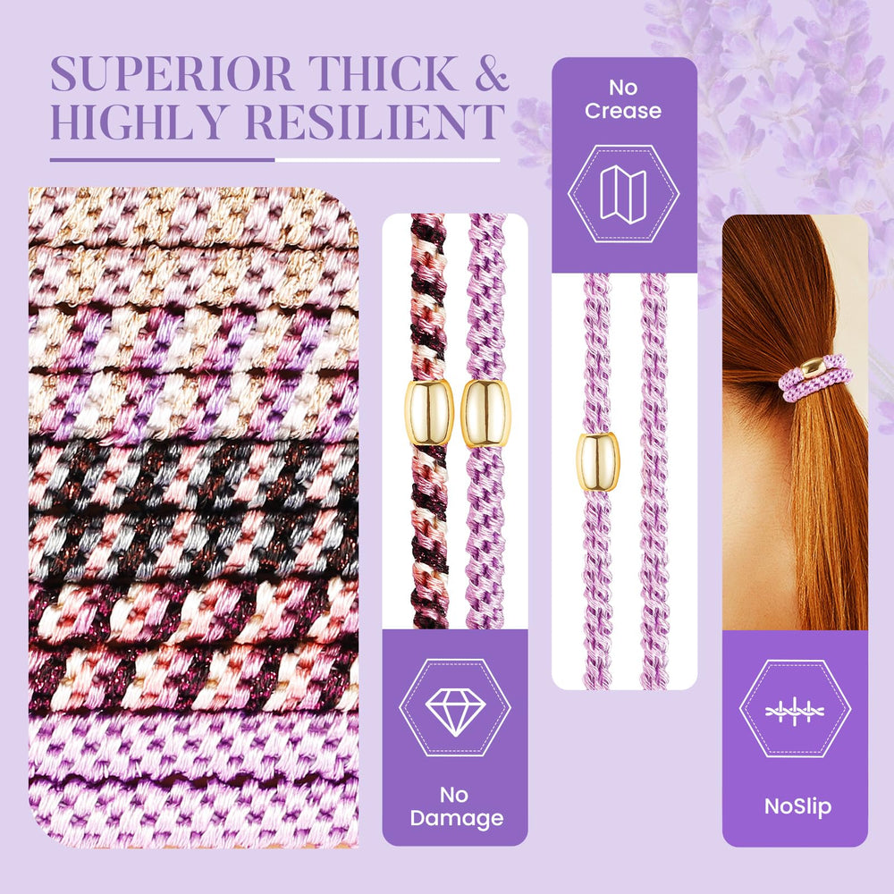 Forenee hair ties gold-bead accents add a stylish touch to any look.