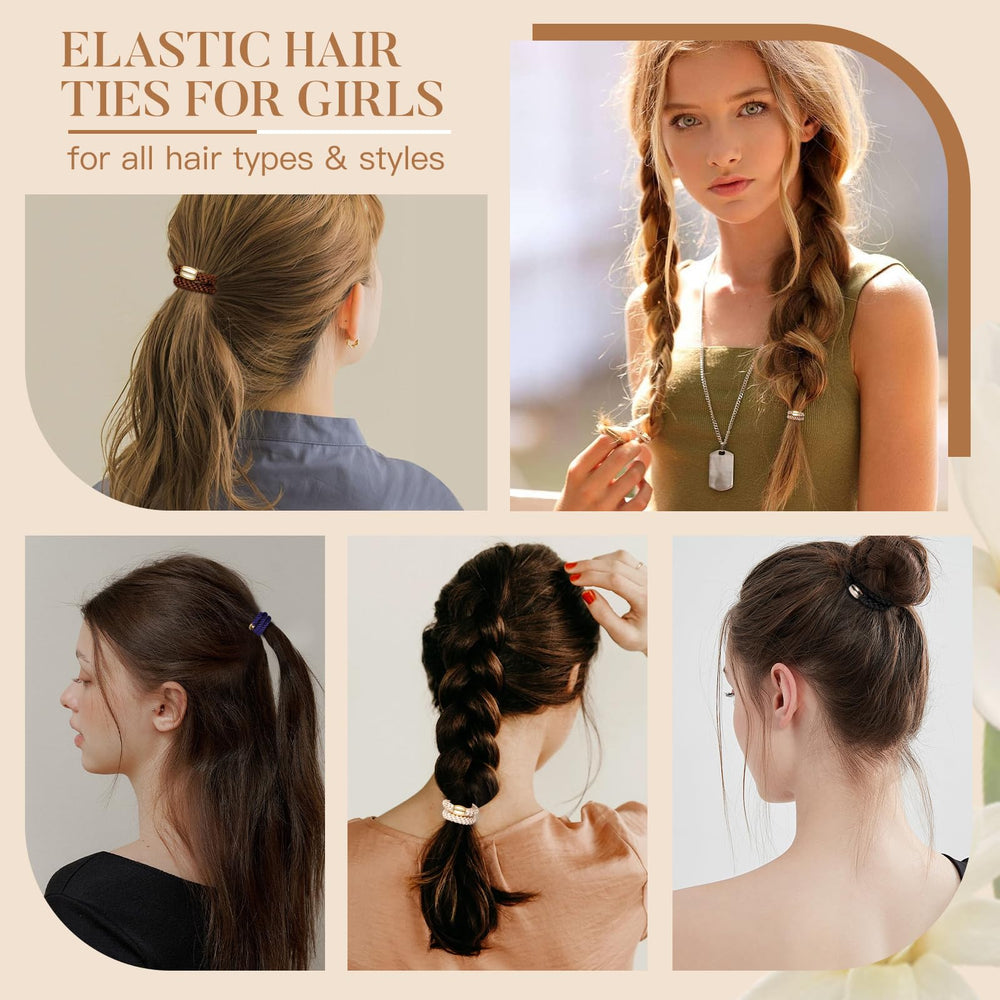 Forenee hair ties no-damage black set—versatile daily wear for casual or formal looks