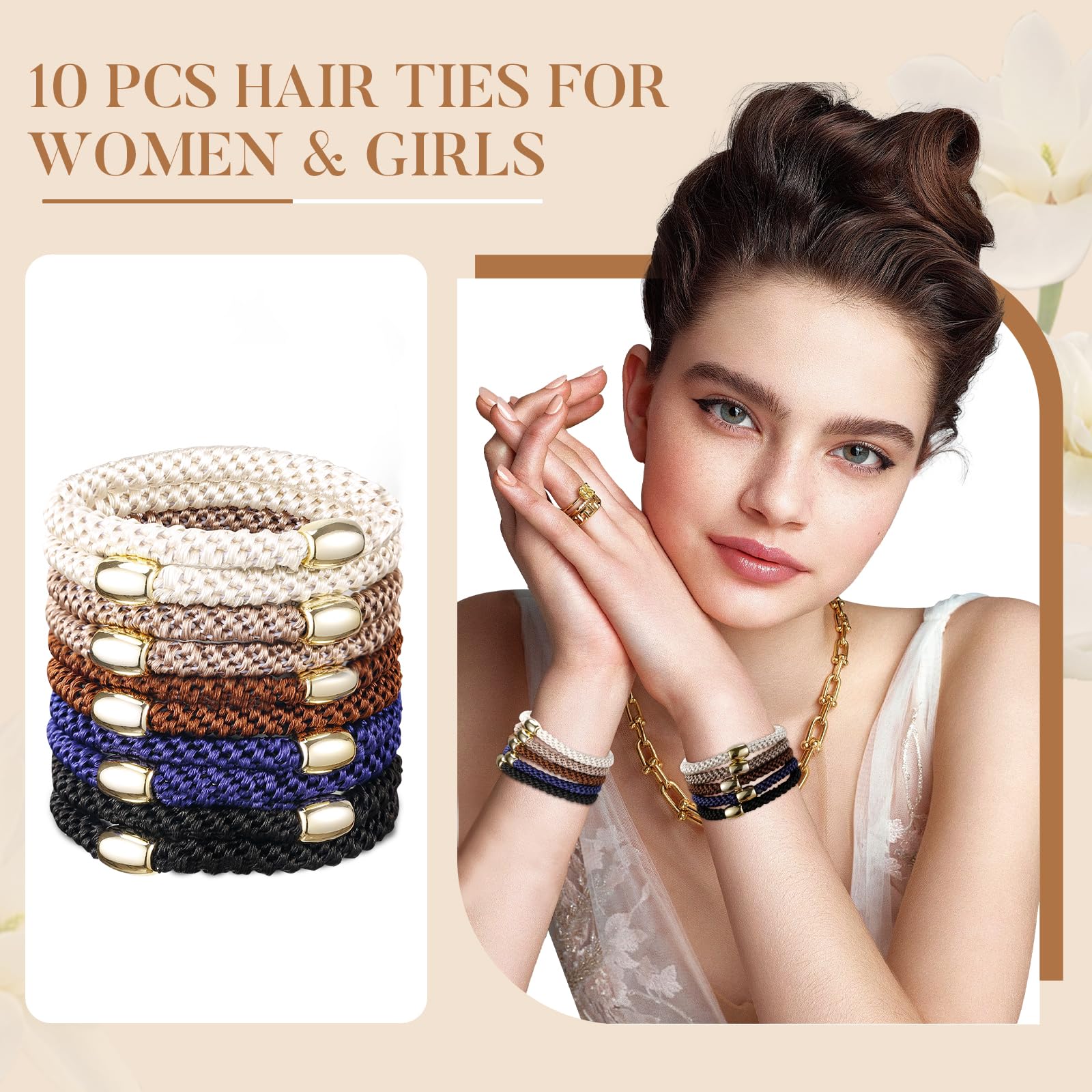 Forenee hair ties no-damage pony-tail styling—secure thick ponytails without slipping