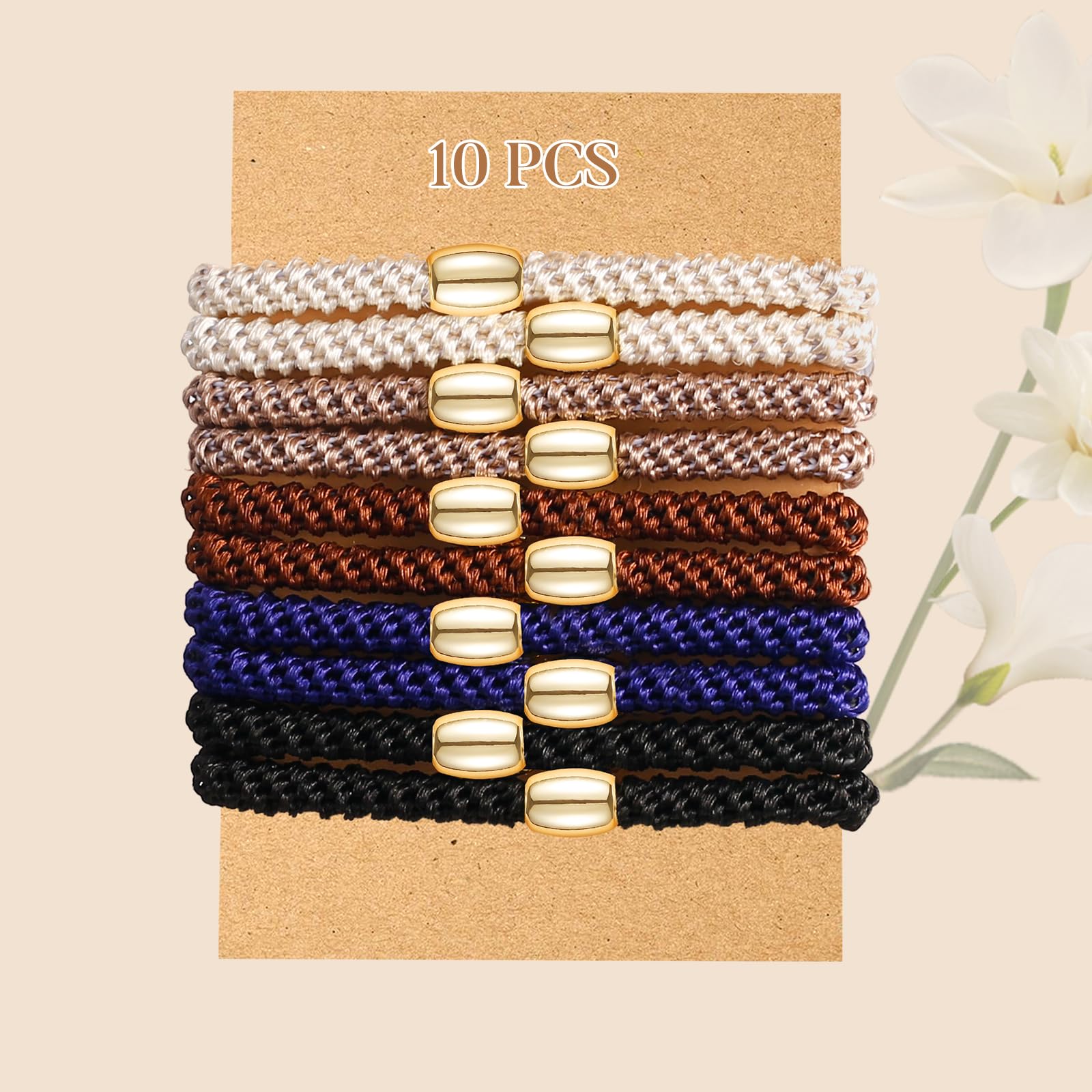 Forenee hair ties no-damage thick-hair—specifically sized 0.3 inches with 9-inch stretch