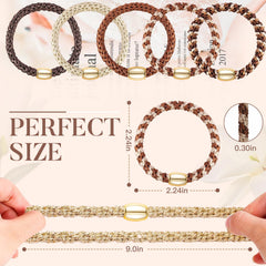 FORENEE hair ties wood grain bead accents add subtle style for everyday wear
