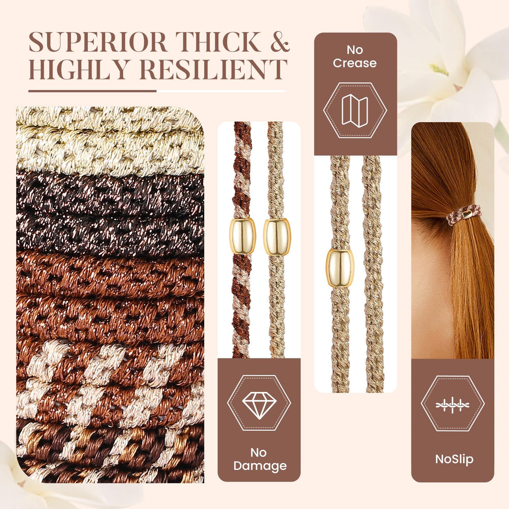 FORENEE hair ties wood grain braid detail highlights sturdy weaving for long-lasting shape