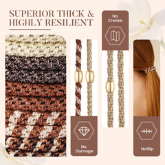 FORENEE hair ties wood grain braid detail highlights sturdy weaving for long-lasting shape