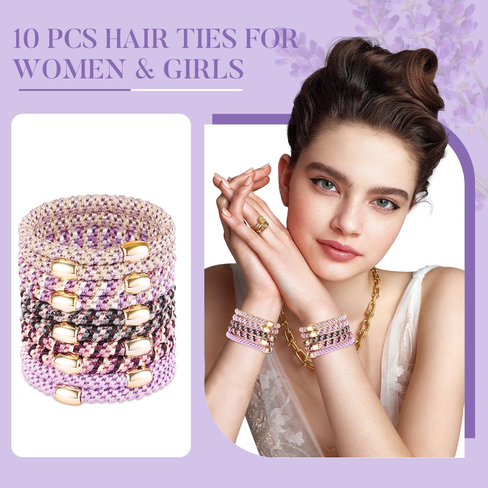 Forenee hair ties on-wrist display as a chic bracelet for quick styling.
