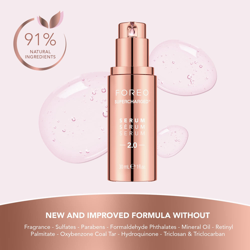 FOREO Age-Defying Bear Bundle packaging in sleek fuchsia design.