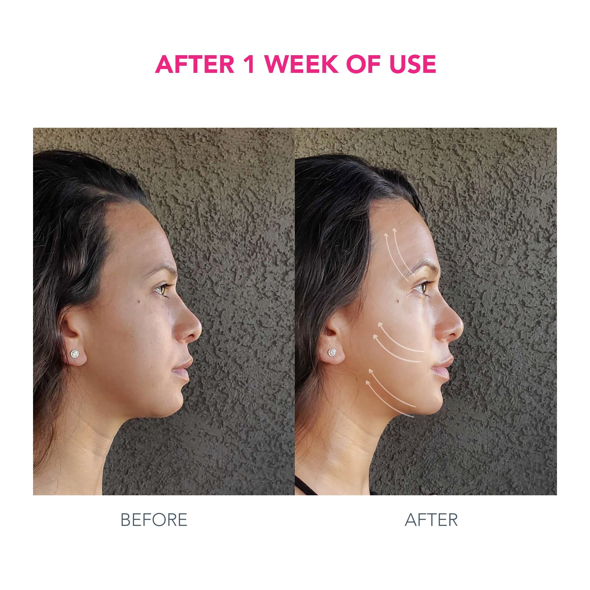 FOREO BEAR handheld massager demonstrated in an at-home skincare routine.