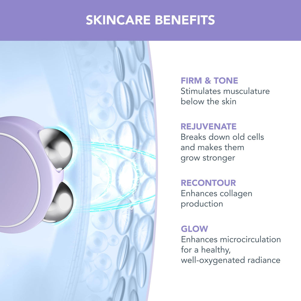 FOREO Bear Mini close-up with T-Sonic pulsations on facial muscles